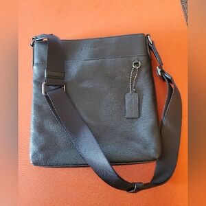 Black Leather Coach Bag 11 X 11 Inches